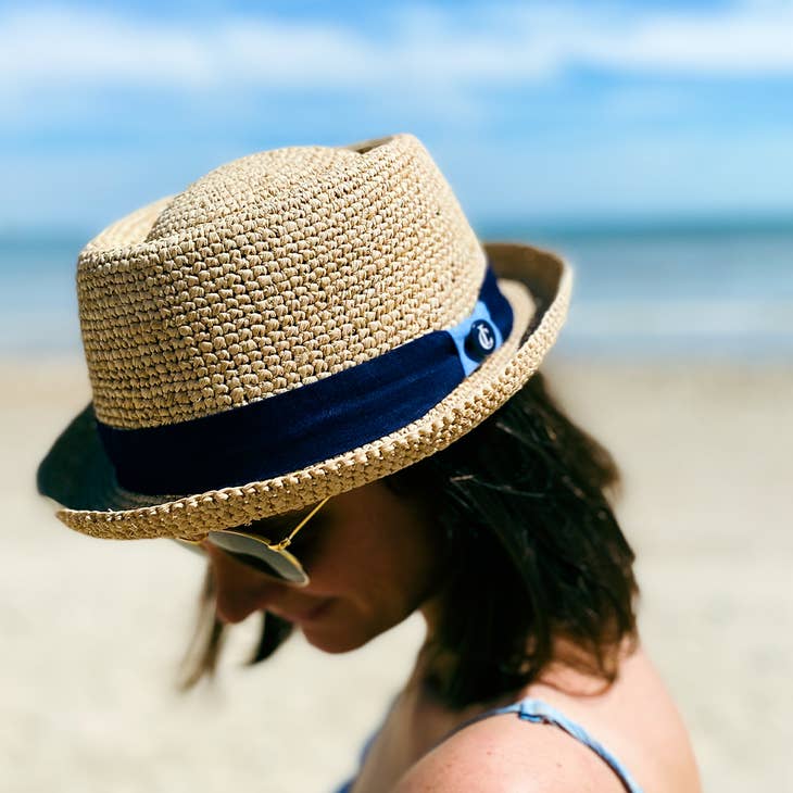 Chapeau Porkpie Raphia Straw Hat - Nubian Lane Hat Co.